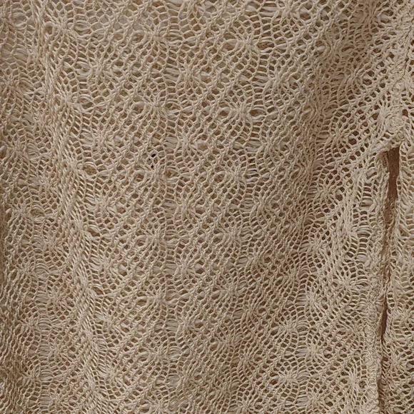 NWOT RALPH Lauren Crochet Open Knit Ecru Top Coverup Women's Sz S - Picture 6 of 9